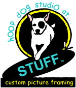 hoop dog studio at STUFF - custom framing